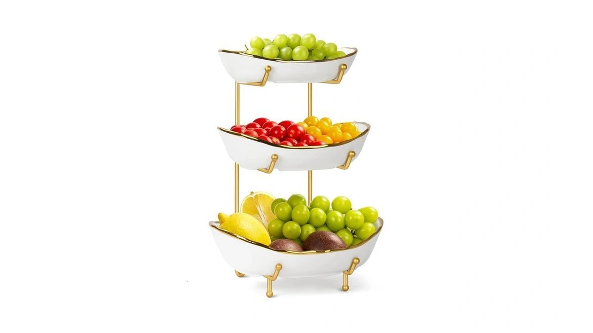 Amazon : Yunlinli 3-tier Ceramic Fruit Bowl, Mode
