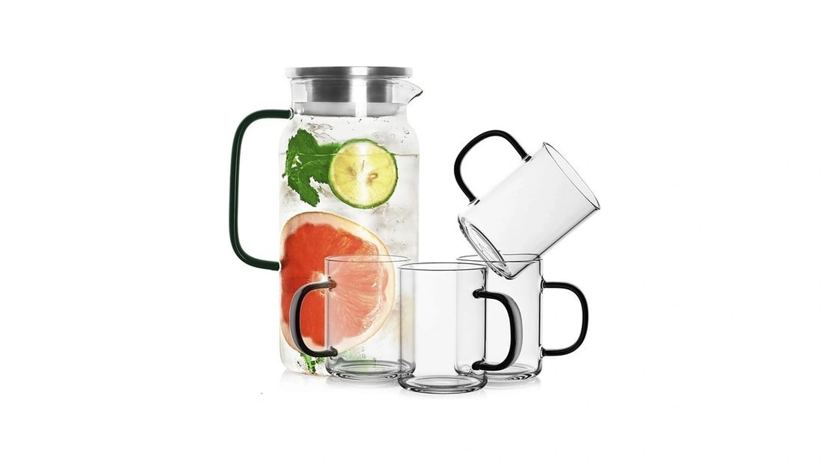 Luxu Glass Pitcher Set,contain A 42oz Glass Pitcher And 4