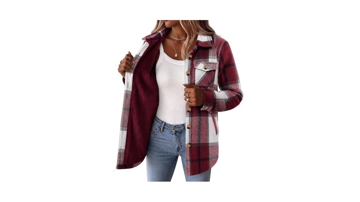 Zeagoo Warm Jackets For Women Sherpa Fleece Winter Coats Flannel