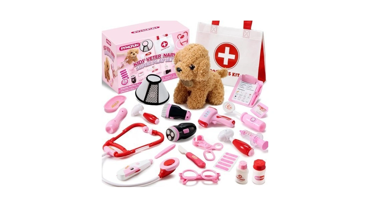 Syncfun Doctor Kit For Girls, 22 Pcs Veterinarian Playset For