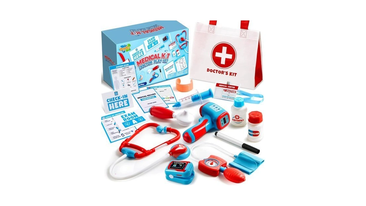 Play-act Kids Doctor Kit, 16-piece Medical Kit With Bag, Doctor