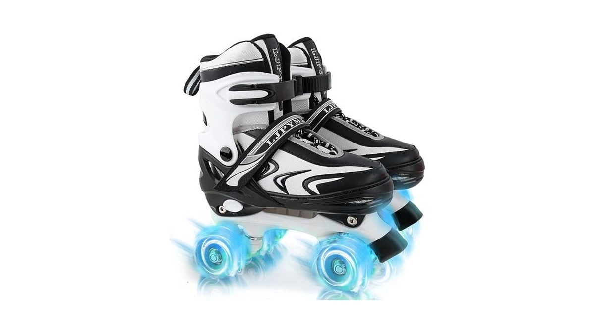 Zhukaikj Adjustable Roller Skates For Toddler Kids With Pu Glowing