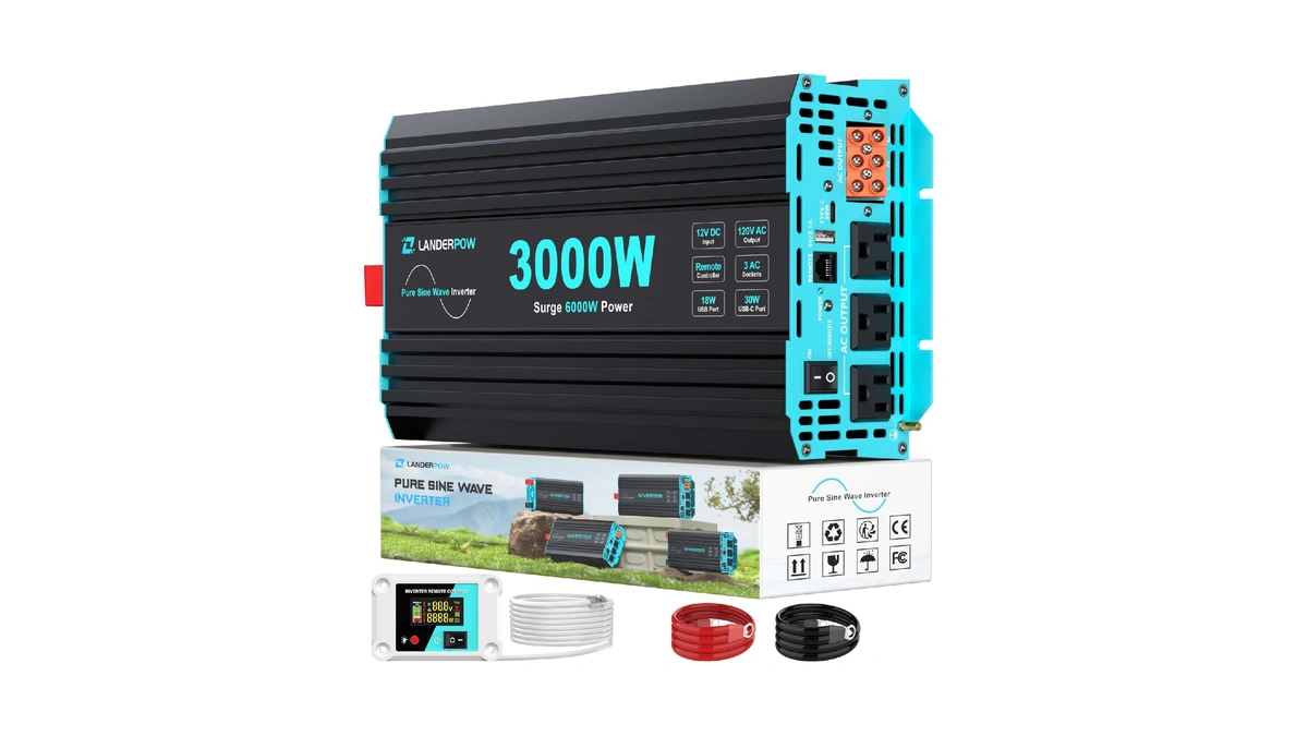 Landerpow 3000w Pure Sine Wave Inverter 12v Dc To 120v