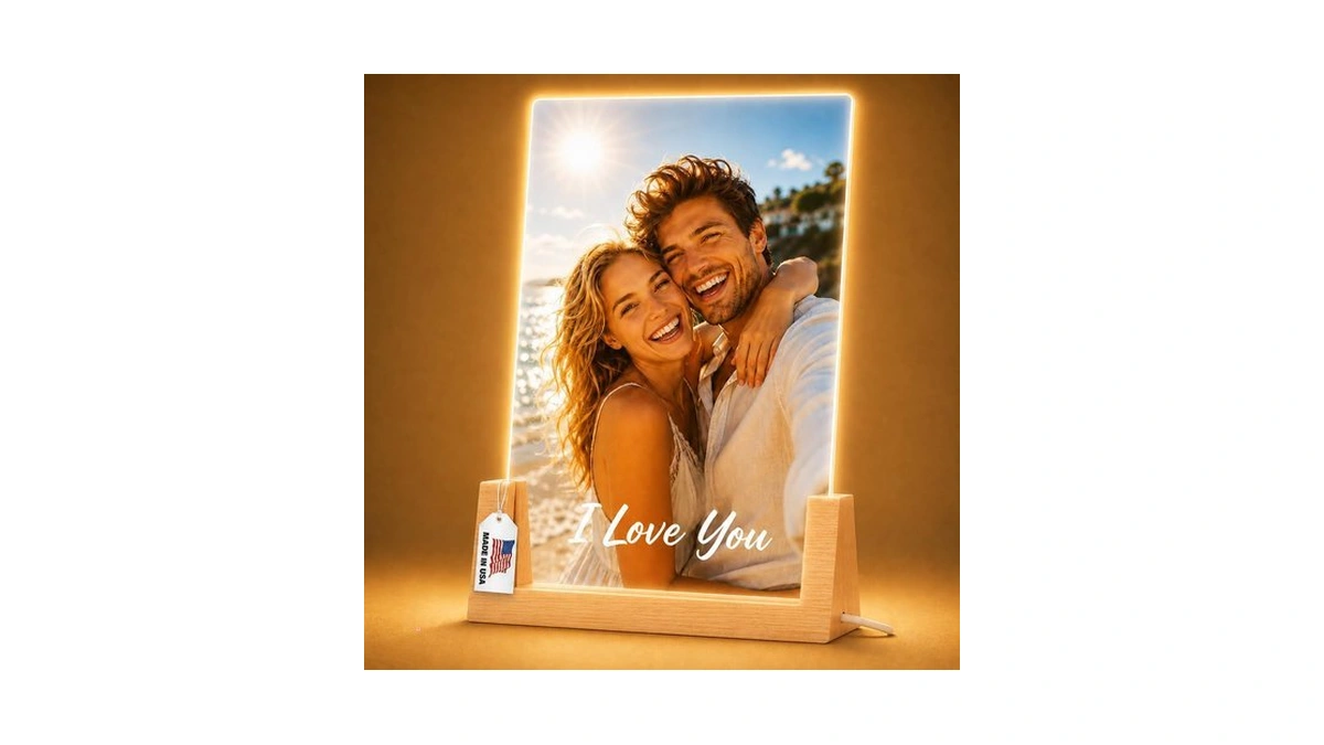 Witfox Personalized Picture Frame For Couples, Custom Photo Acrylic Plaque