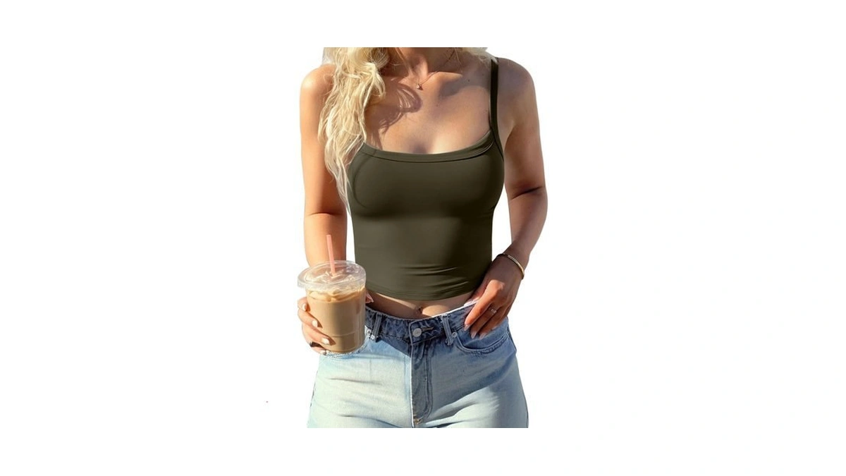 Chyrii Women Tank Top Essential Cami Built In Bra Layering