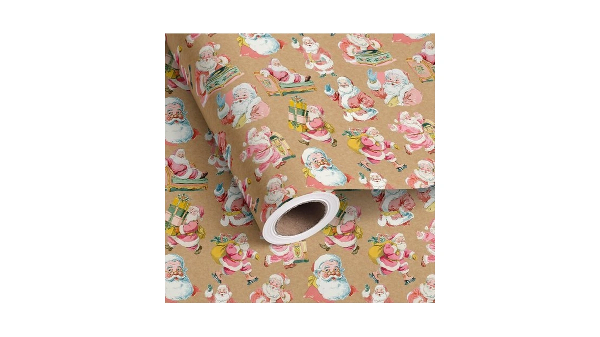 Altarho Vintage Santa Wrapping Paper For Boys Girls - Retro