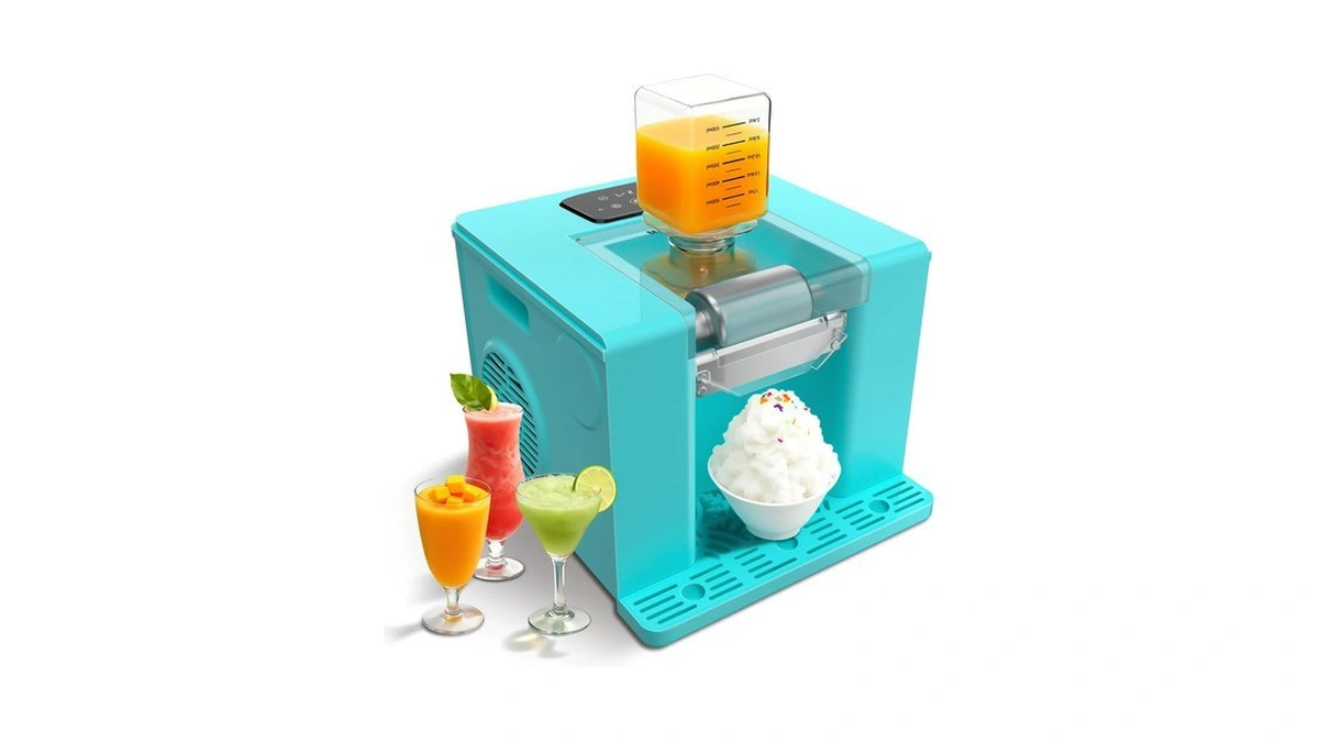 Shaved Ice Machine With Compressor | 60s Fast Fluffy Slushie