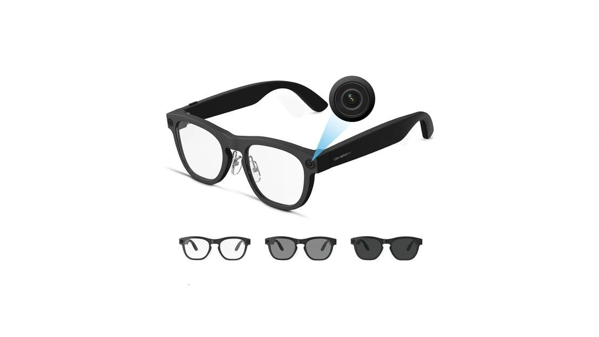 Ai Smart Glasses With Camera, 8mp Photochromic Bluetooth Recording Glasses