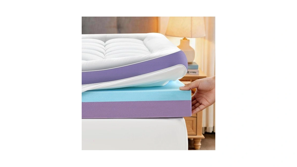 Surchic 5 Inch Dual Layer Memory Foam Queen Mattress Topper,