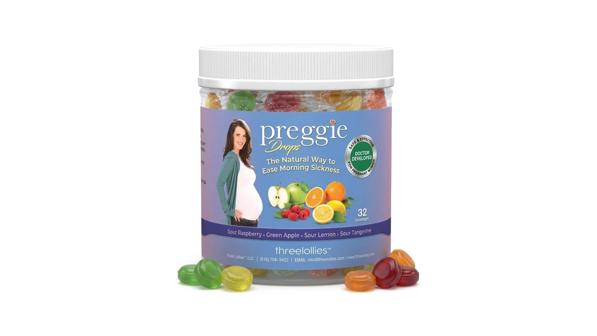 Three Lollies Preggie Pop Drops Pregnancy Candy, Variety, 32 Count