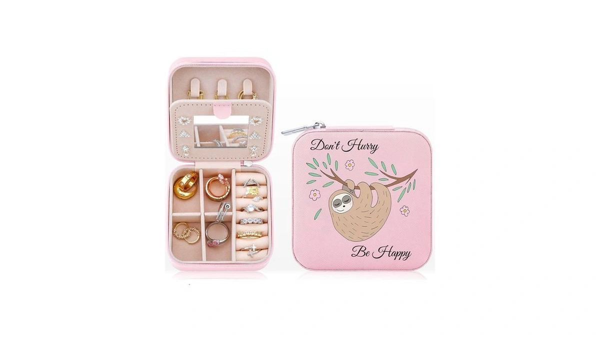Haoze Sloth Gifts Jewelry Box For Women, Small Travel Jewelry