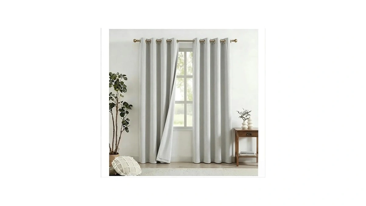 Rndrsse Full Blackout 96 Inch Long Grommet Curtains 2 Panel