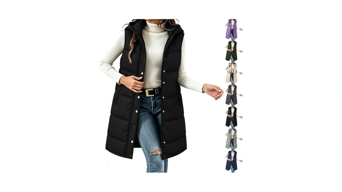 Xogwvj Womens Winter Vests Trendy Womens Puffer Vest Long Hooded