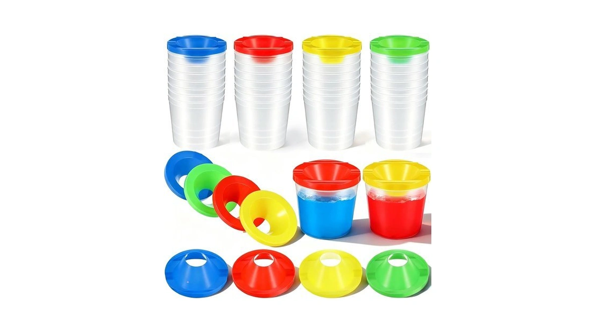 24 Pcs Paint Cups With Lids – No Spill Paint