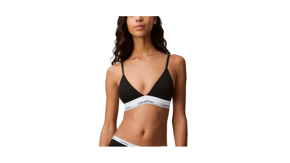 Calvin Klein Modern Cotton Lightly Lined Triangle Bralette Black