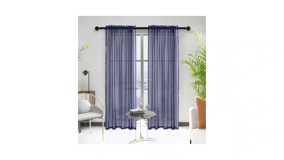 Anjee Sheer Window Curtains, Rods Pocket Voile Fabric Drapes/panels/treatments For