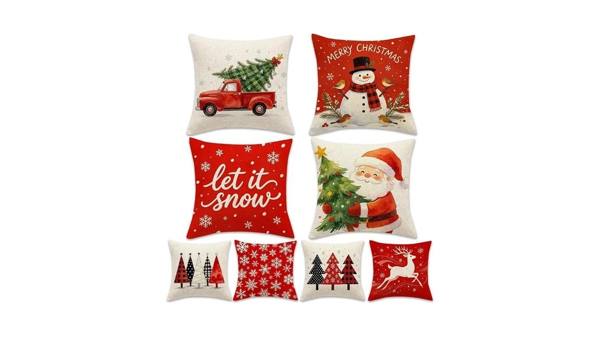 Christmas Pillow Covers 18x18 Inch Set Of 4,christmas Decorations For