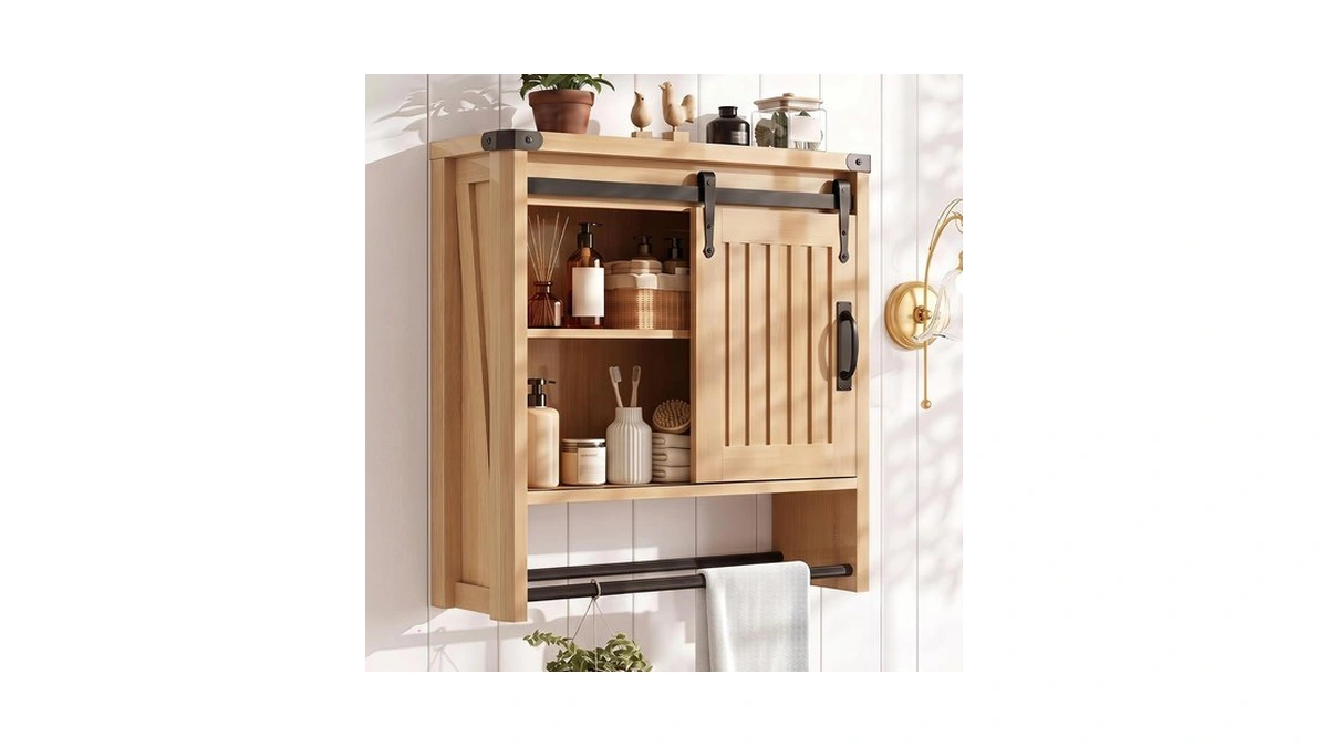 Minifeel Bathroom Wall Cabinet, 23.7" W Medicine Cabinet With Sliding