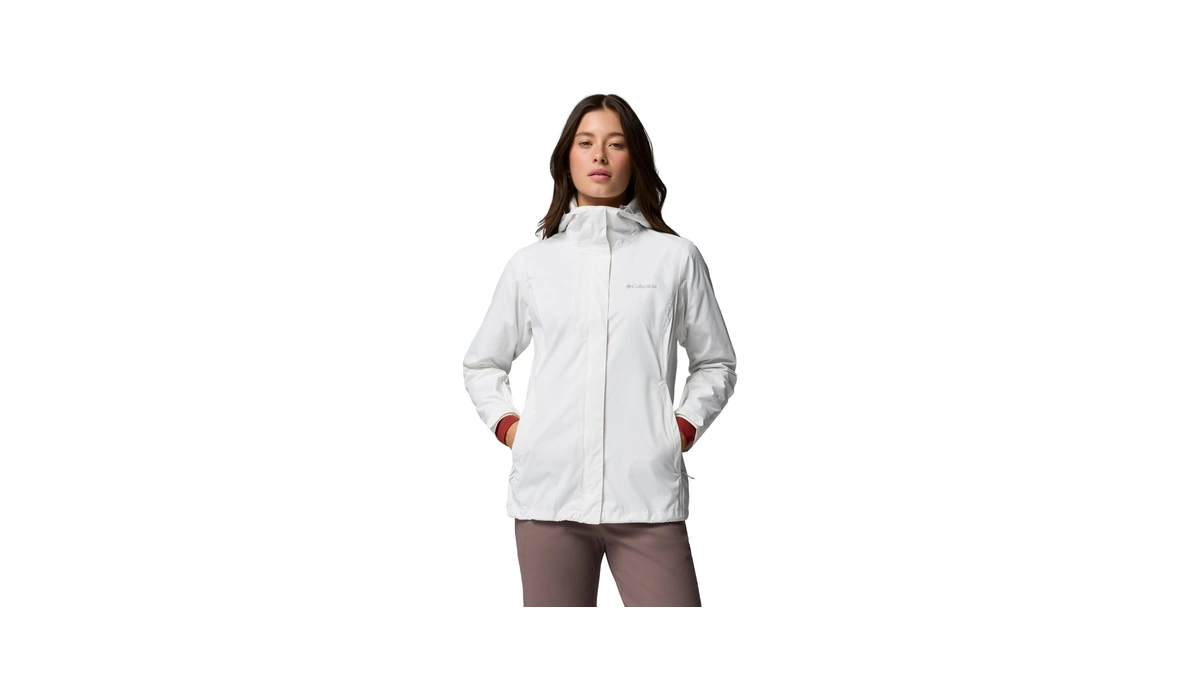 Columbia Women's Arcadia Ii Waterproof Rain Jacket, Sea Salt, Large