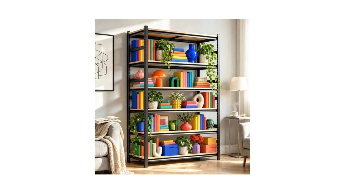 Notmise Book Shelf, Adjustable Tall Bookcase With Storage Shelves