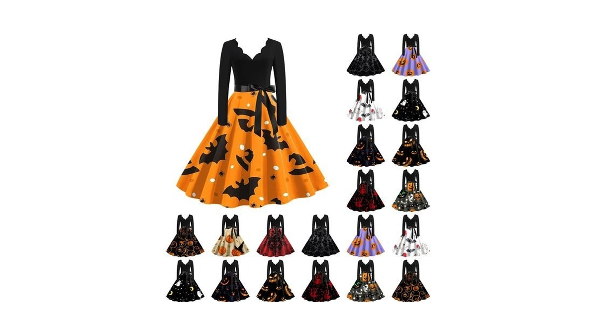 Gahiedim Halloween Dresses For Women,halloween Dress Long Sleeve Dresses For