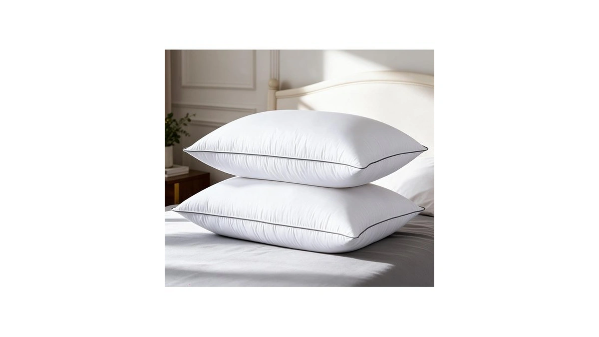 Whatsbedding Goose Down Bed Pillows Queen Size Set Of 2,