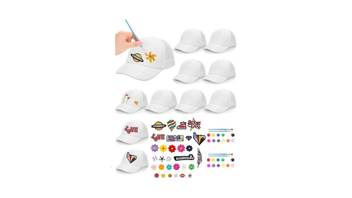 Aneco 10 Pcs Diy Blank Trucker Hats Kit Adjustable Baseball