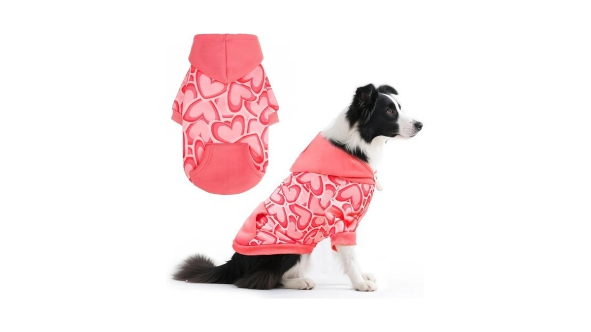 Pupteck Dog Hoodie Pet Sweatshirt Soft Warm Clothes Fleece Lined