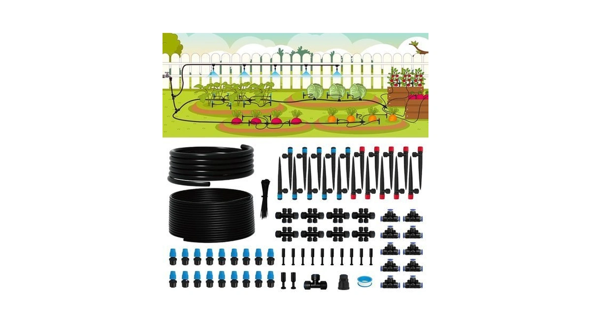 240ft Drip Irrigation System Kit, Quick-connect Garden Watering System