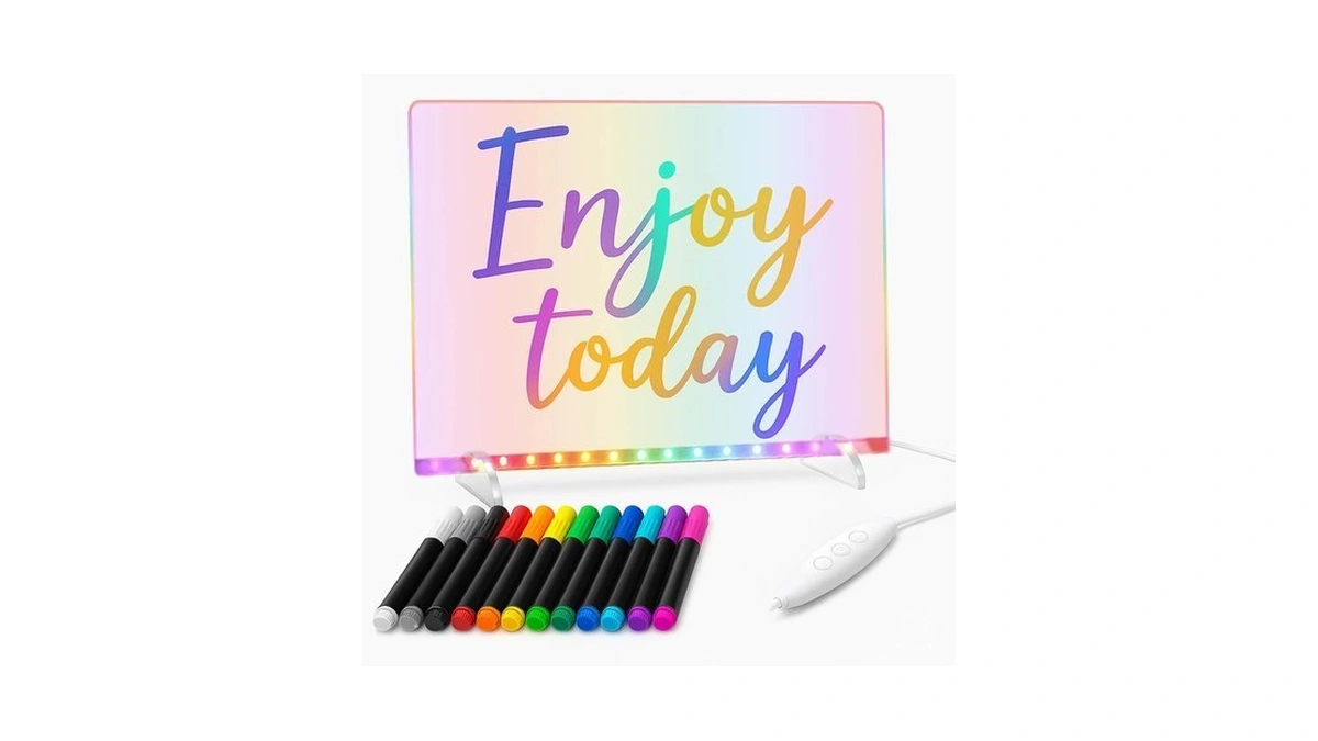 Rgb Led Drawing Board With 12 Markers & 7 Lighting