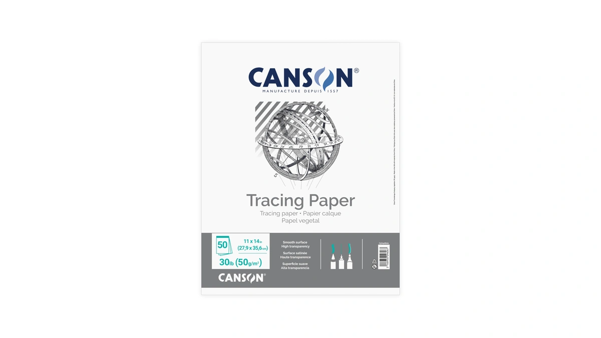 Canson Tracing Paper, 11" X 14", 50 Sheets/pad, 1 Pad