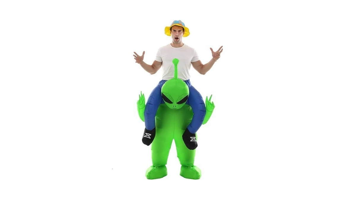 Inflatable Alien Costume Funny Halloween Ride-on Blow Up Costume For