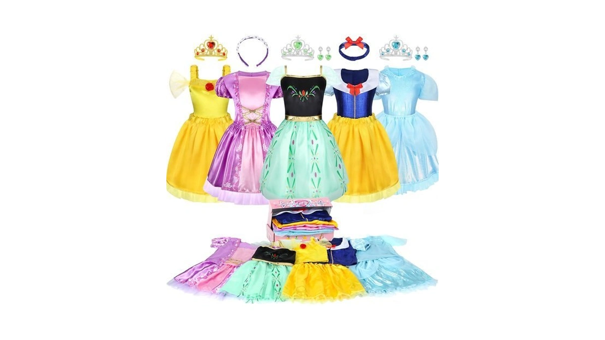Limiroler 18 Pcs Princess Dress Up Clothes For Girls Role