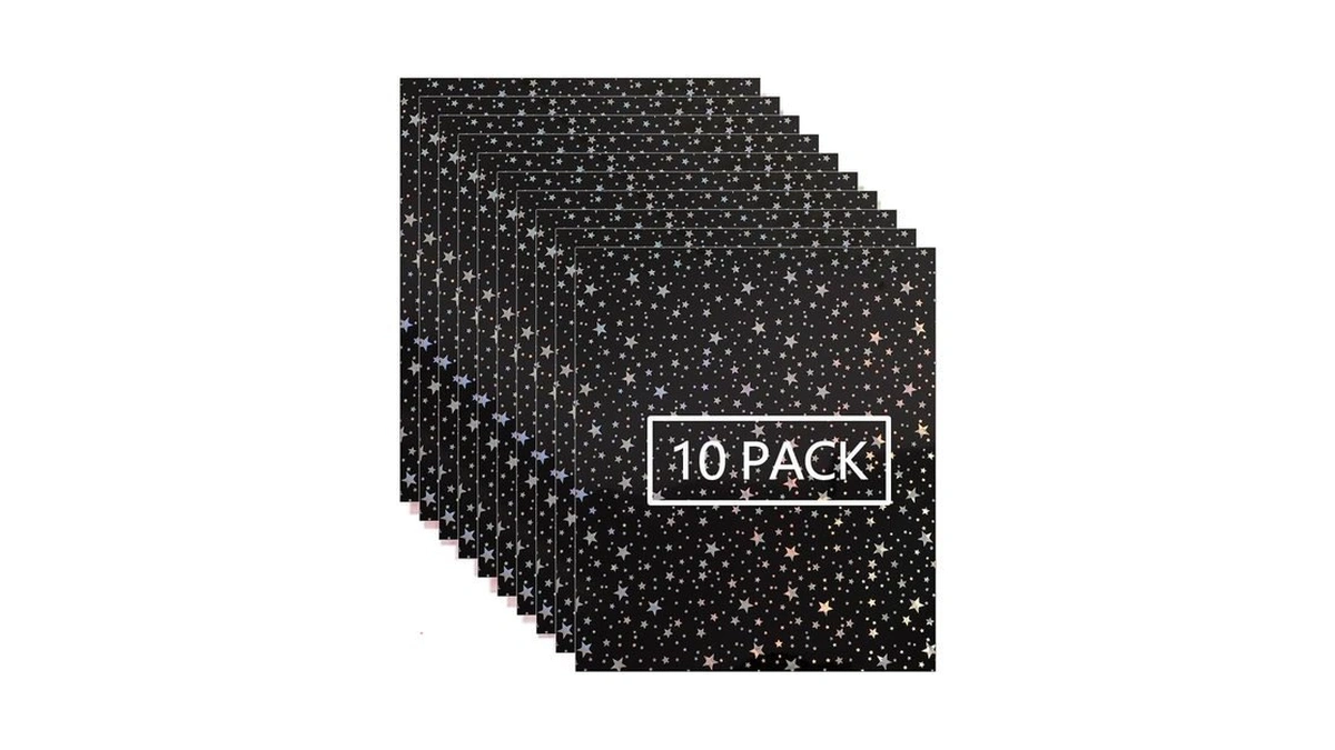 Funkaka Holographic Star Heat Transfer Vinyl Htv 10 Sheets, 12"
