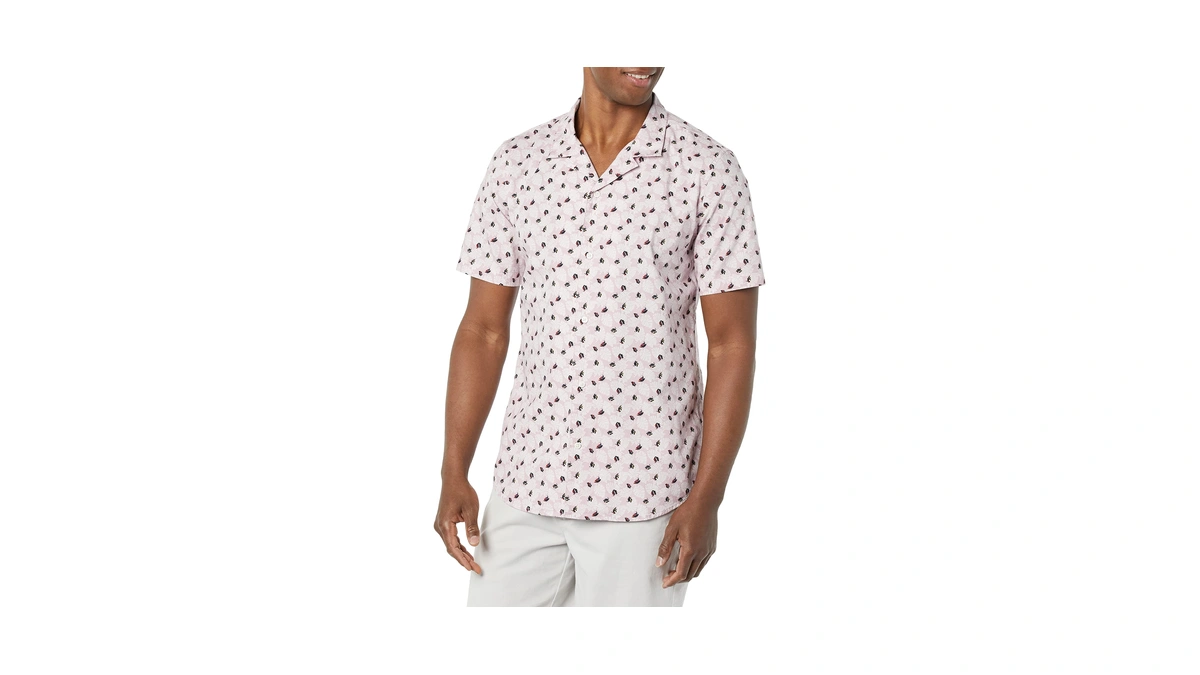 Amazon Essentials Men's Vacation Cotton Button-down Short Sleeve Resort Shirt,