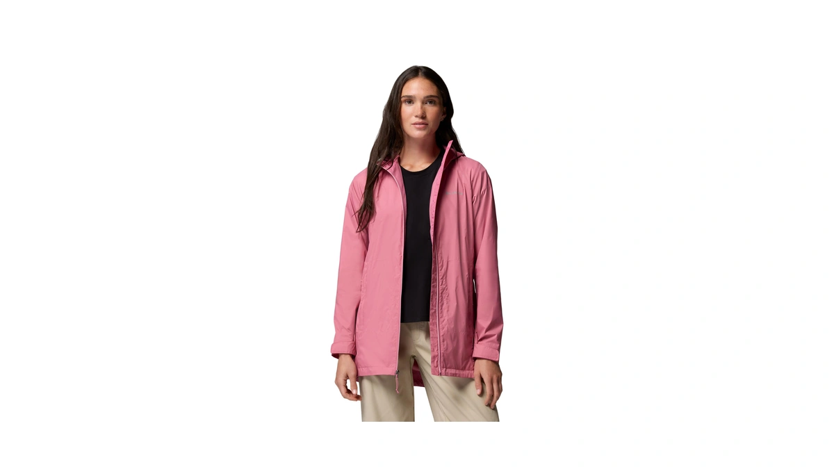 Columbia Women's Switchback Ii Lined Long Rain Jacket, Rosette, Large