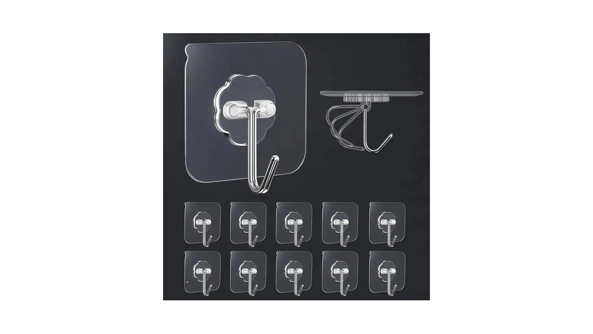 10 Pack Adhesive Wall Hooks For Hanging Heavy Duty Towel
