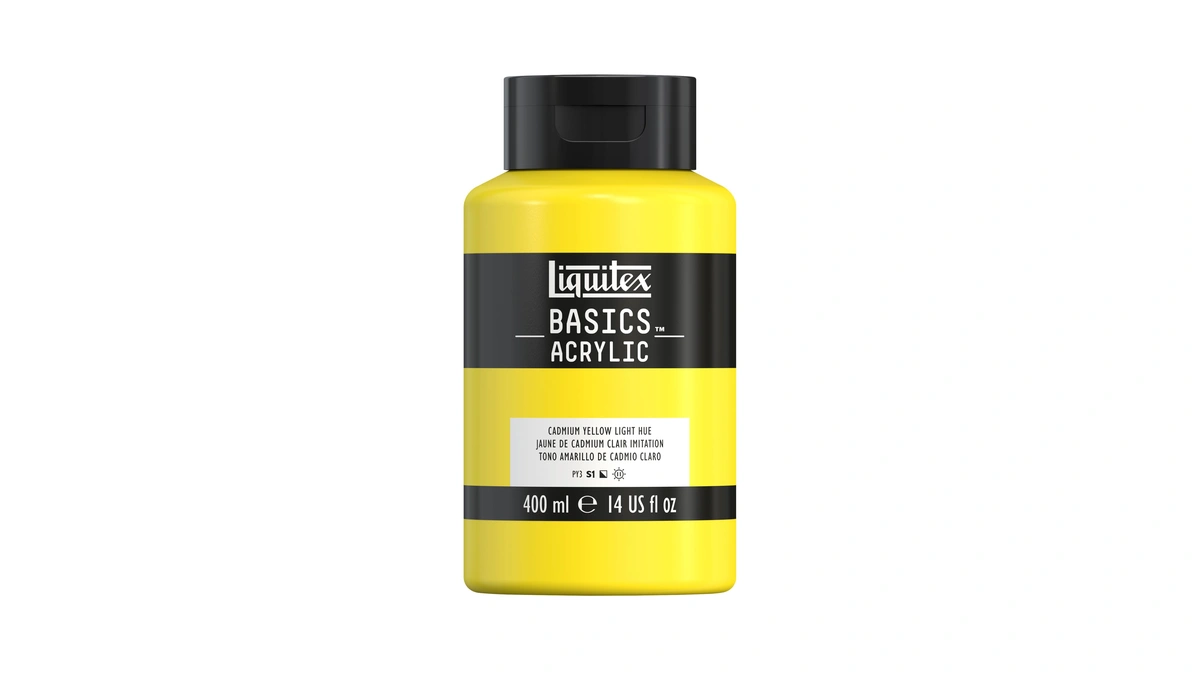Liquitex Basics Acrylic Paint, 13.5-oz Bottle, Cadmium Yellow Light Hue
