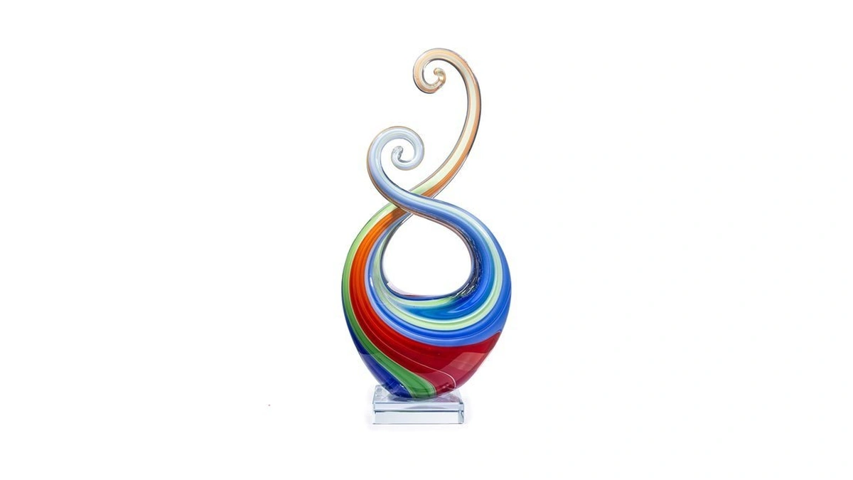 Mysphex 14″ Hand Blown Glass Art Sculpture Murano Style -