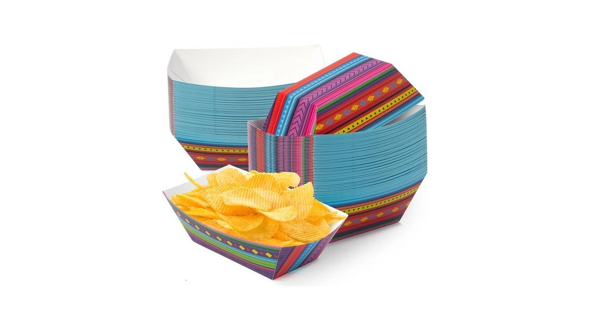 Asodsway Mexican Taco Nights Food Trays - 50pcs Taco Boat
