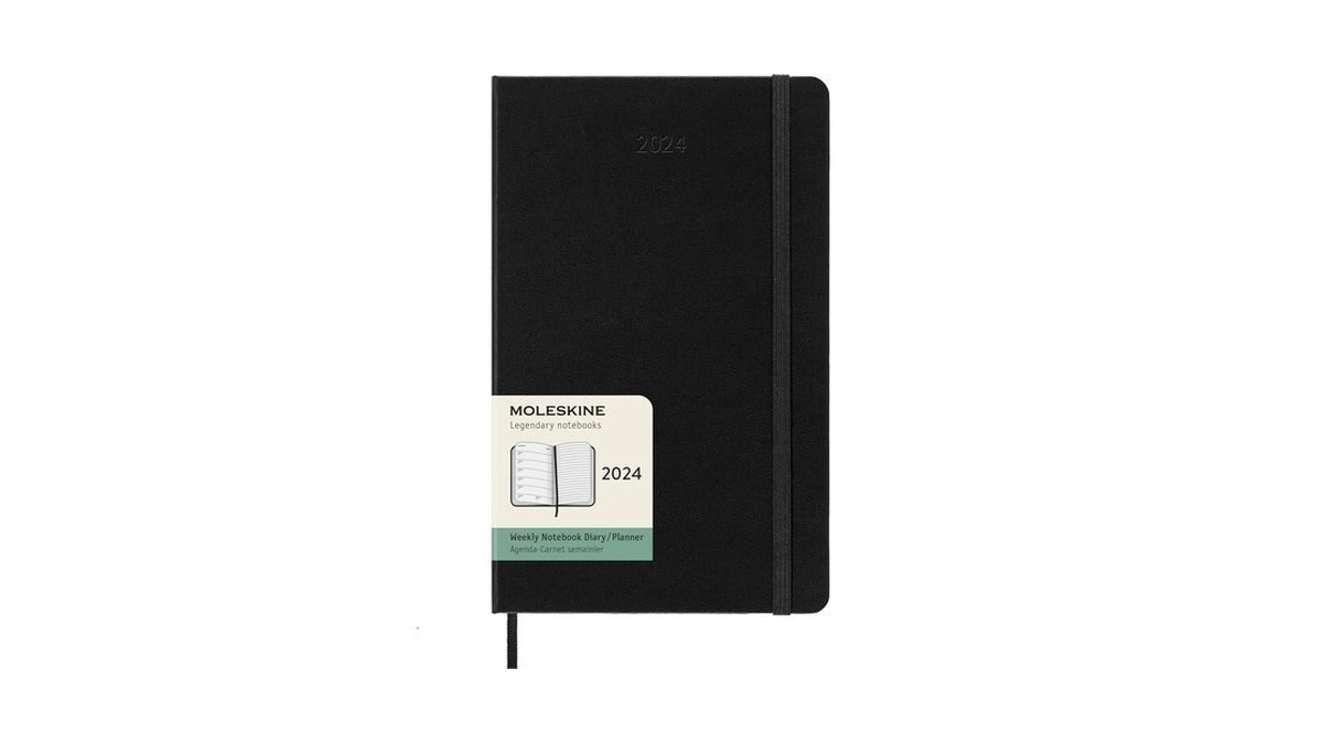Moleskine Classic 12 Month 2024 Weekly Planner, Hard Cover, Large