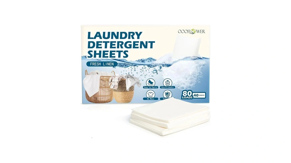 Oooflower Laundry Detergent Sheets-40 Sheets,fresh Linen