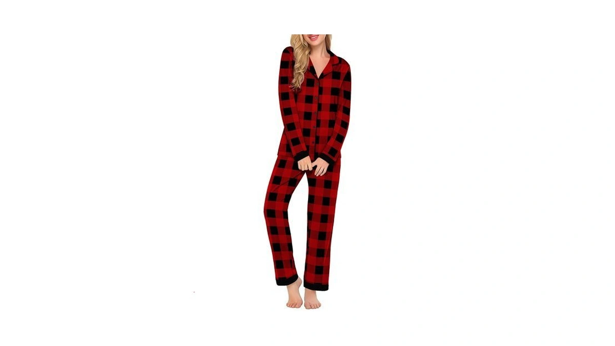 Ekouaer Womens Pj Set Long Sleeve Lounge Set Button Down