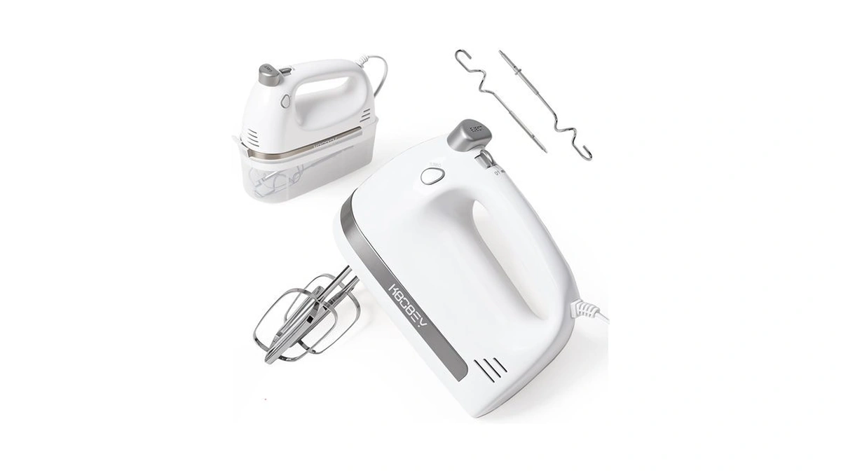 Kbobey 450w Electric Hand Mixer, 5-speed Handheld Mixer With Storage