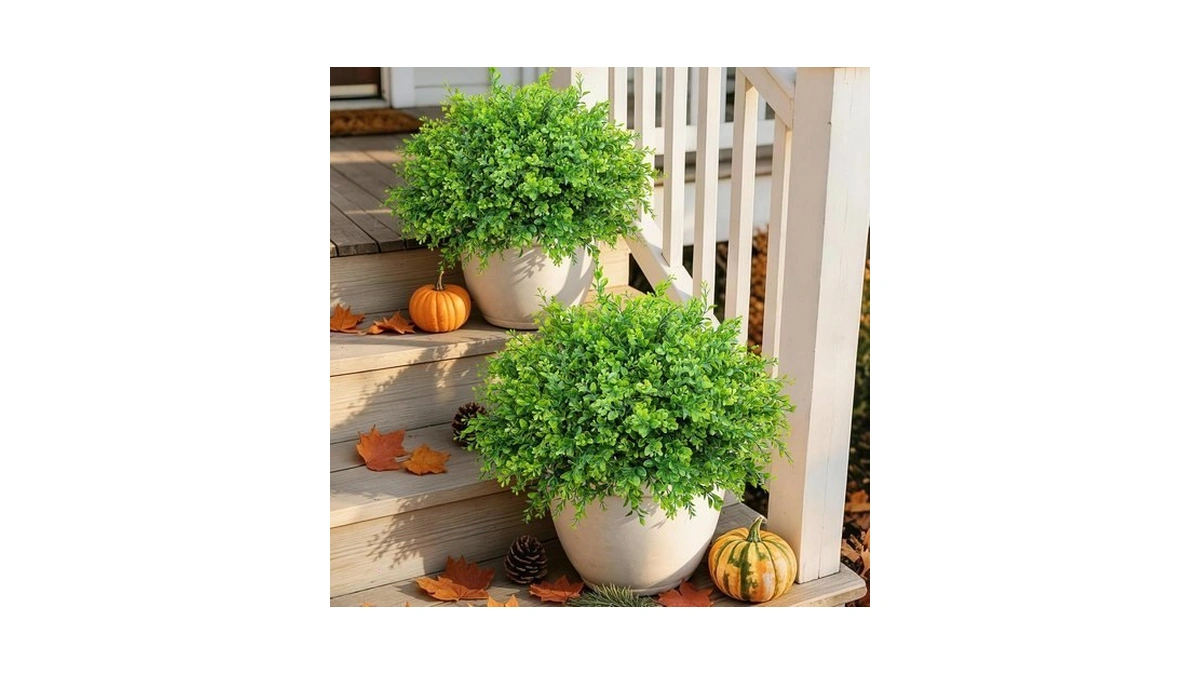 20 Pcs Fake Plants Artificial Greenery Plastic Boxwood Shrubs For