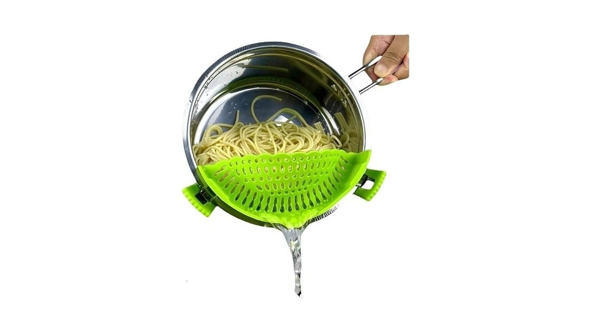 Clip On Strainer Silicone For All Pots And Pans, Pasta