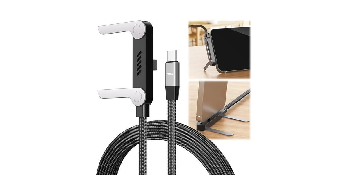 240w Braided Fast Charge Cable, 2026 New Invisible Holder Charger