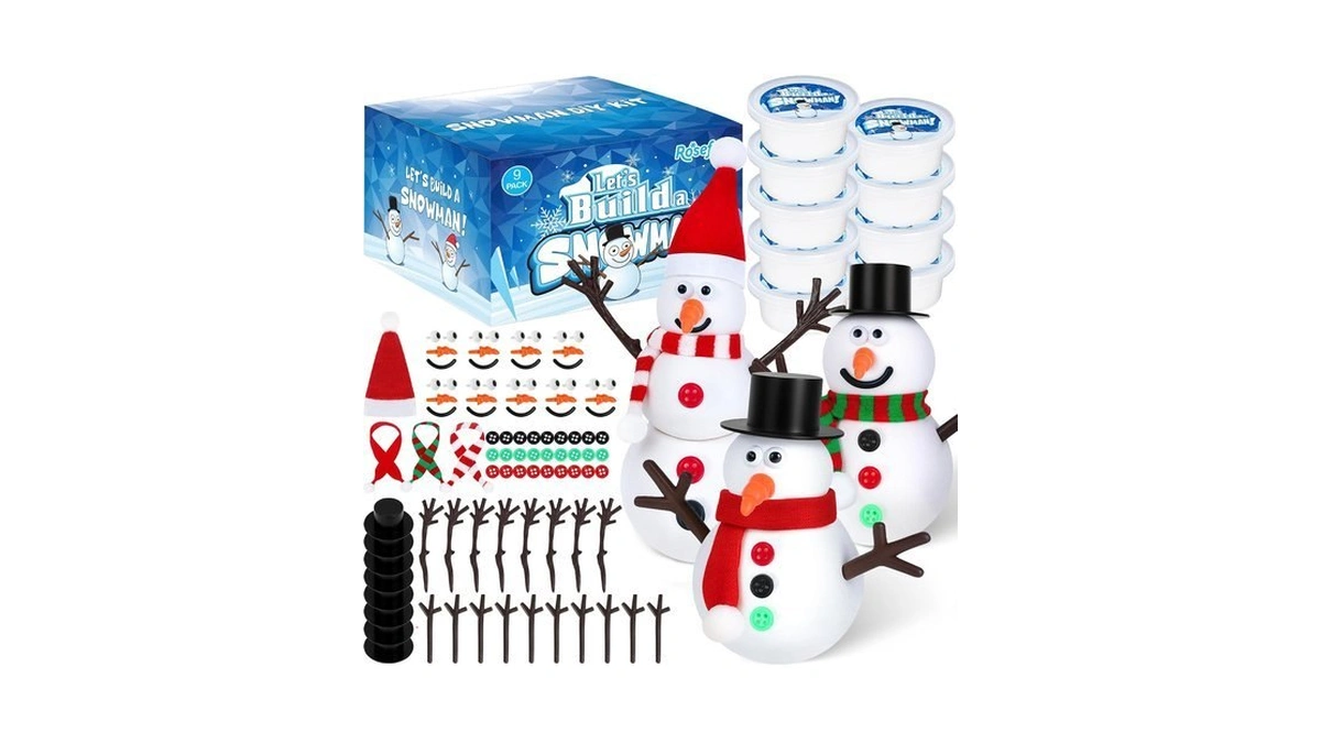 9 Pack Christmas Crafts, Diy Snowman Clay For Kids, Gifts