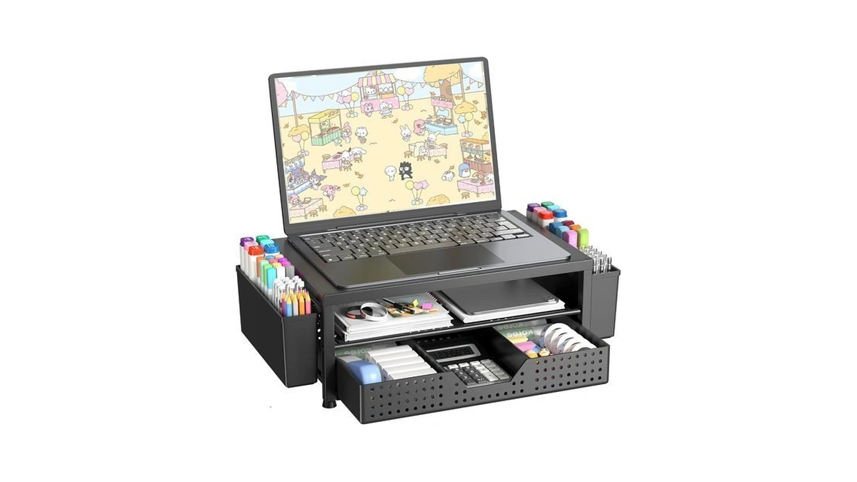 Opnice Desk Organizer And Accessories, 2-tier Computer Monitor Stand Riser