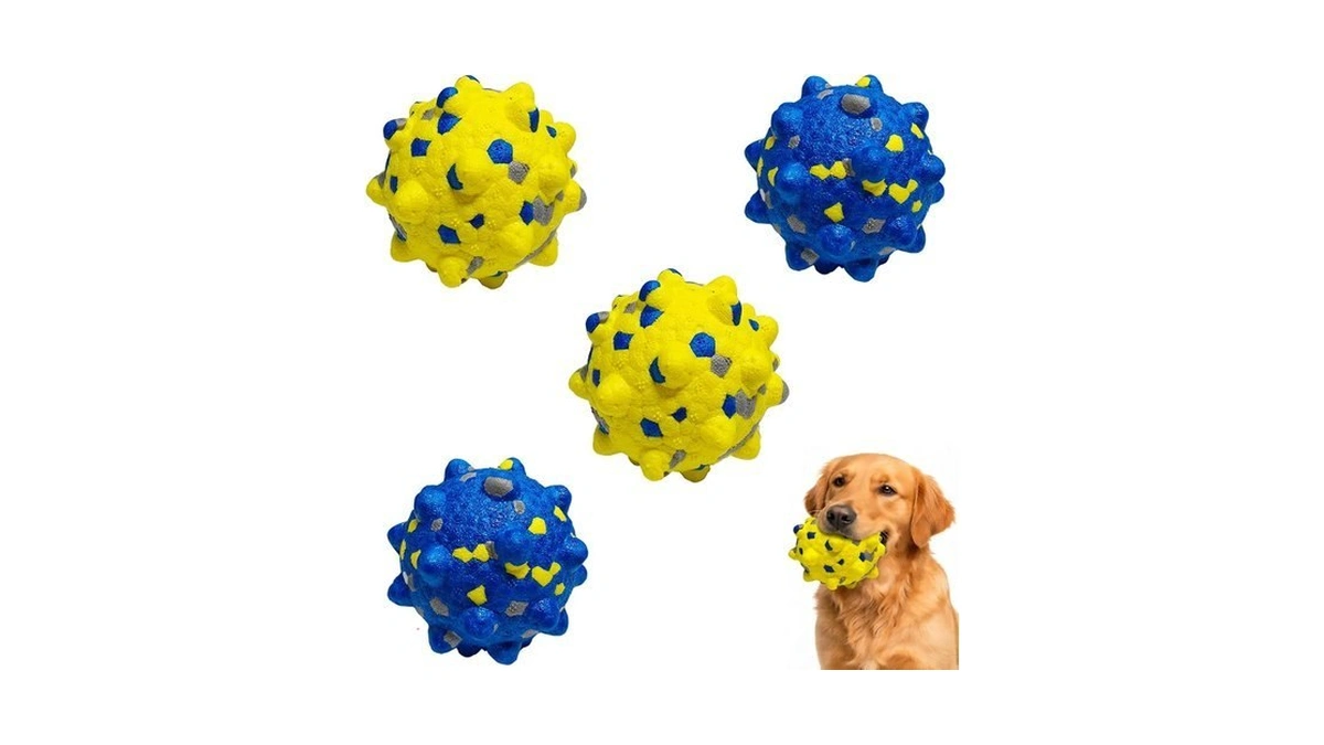 4pcs Tennis Balls For Dogs, Indestructible Durable Bouncy Toy Balls,